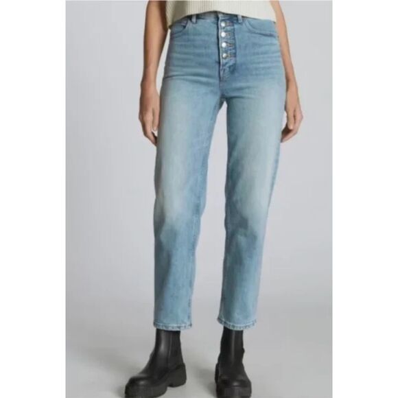 EVERLANE Way High Jeans Organic Cotton High Rise Straight Leg Denim Womens 26L - Picture 1 of 10